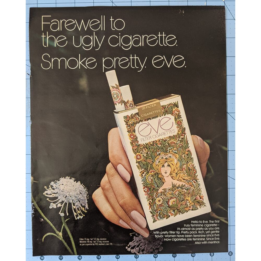 Vintage Print 1971 Ad Eve Cigarettes